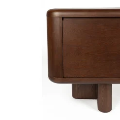 Rond vormig dressoir walnoot - Dutchbone Herman
