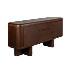 Rond vormig dressoir walnoot - Dutchbone Herman
