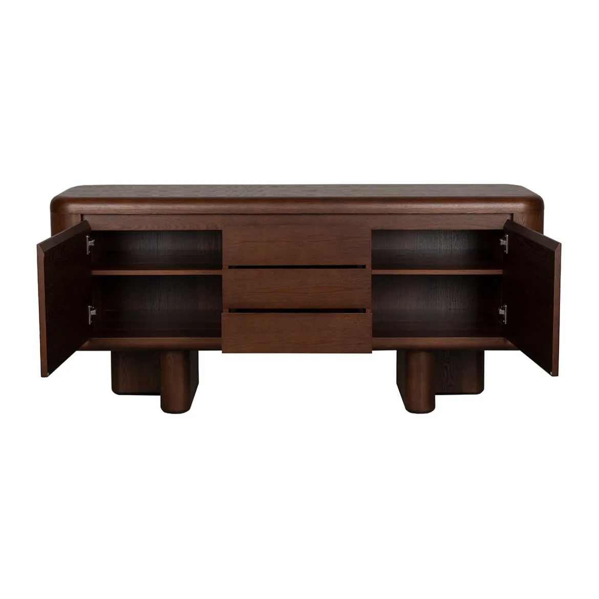 Rond vormig dressoir walnoot - Dutchbone Herman