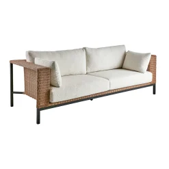 Rotan loungeset bank olefin teddy stof - Brafab Shell