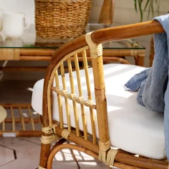 Rotan loungeset met witte kussens - Brafab Astrakan Set