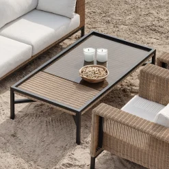 Rotan loungeset tafel aluminium - Brafab Shell