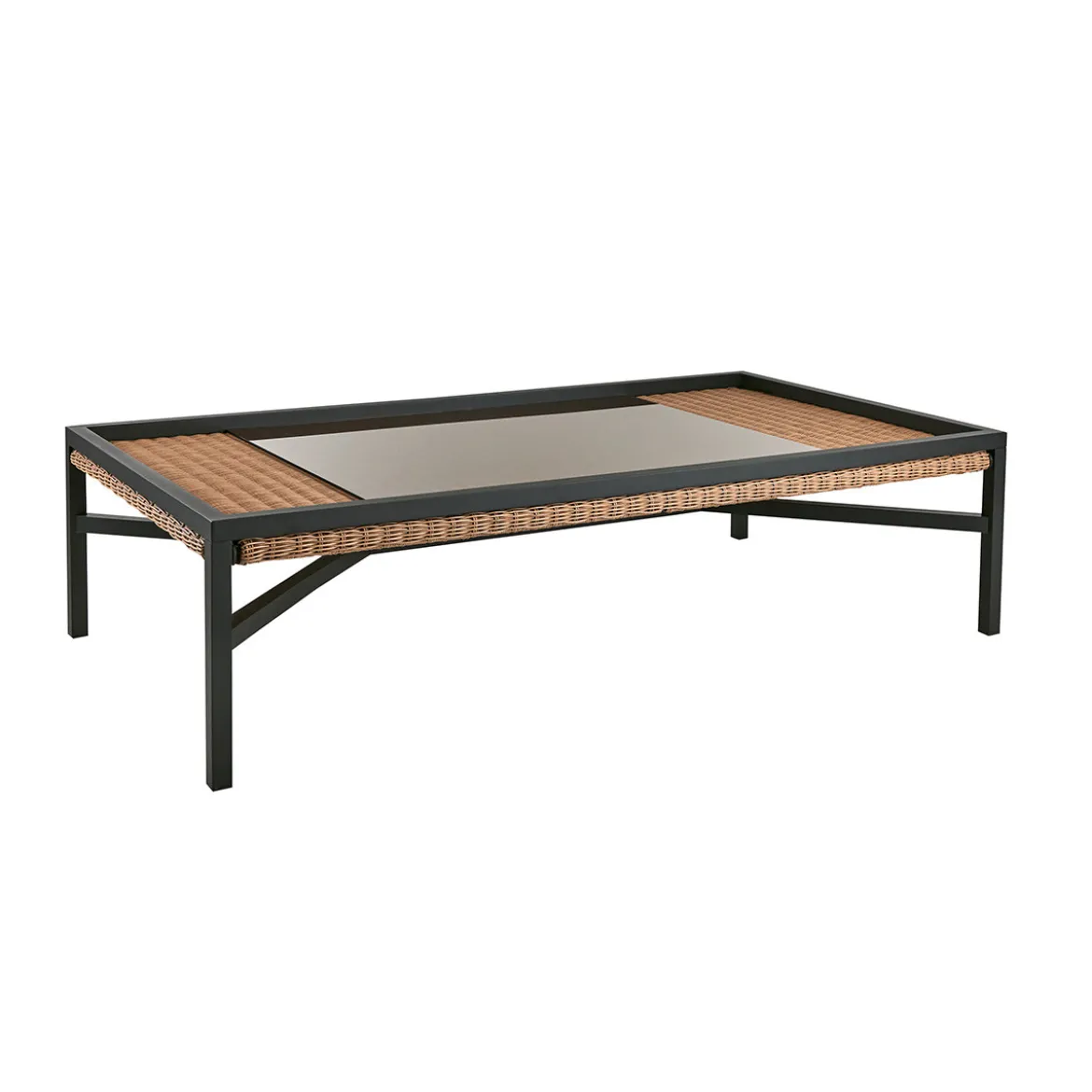 Rotan loungeset tafel aluminium - Brafab Shell