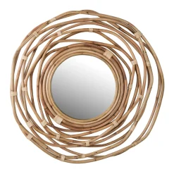 Rotan spiegel rond - Dutchbone Kubu