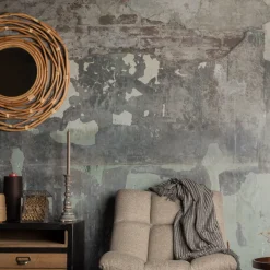 Rotan spiegel rond - Dutchbone Kubu