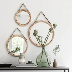 Rotan spiegel set rond - Must Living San Jose