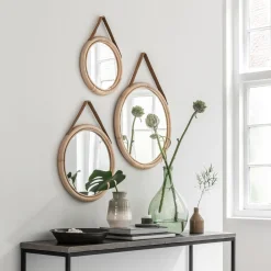 Rotan spiegel set rond - Must Living San Jose