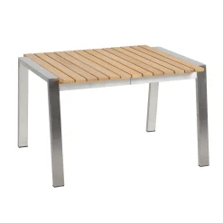 RVS tuin bijzettafel met teakhout - Brafab Naos