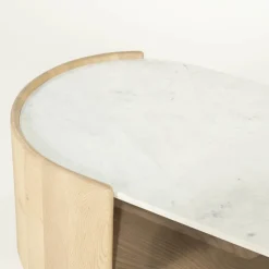 Salontafel eiken met wit marmer - Eleonora Don