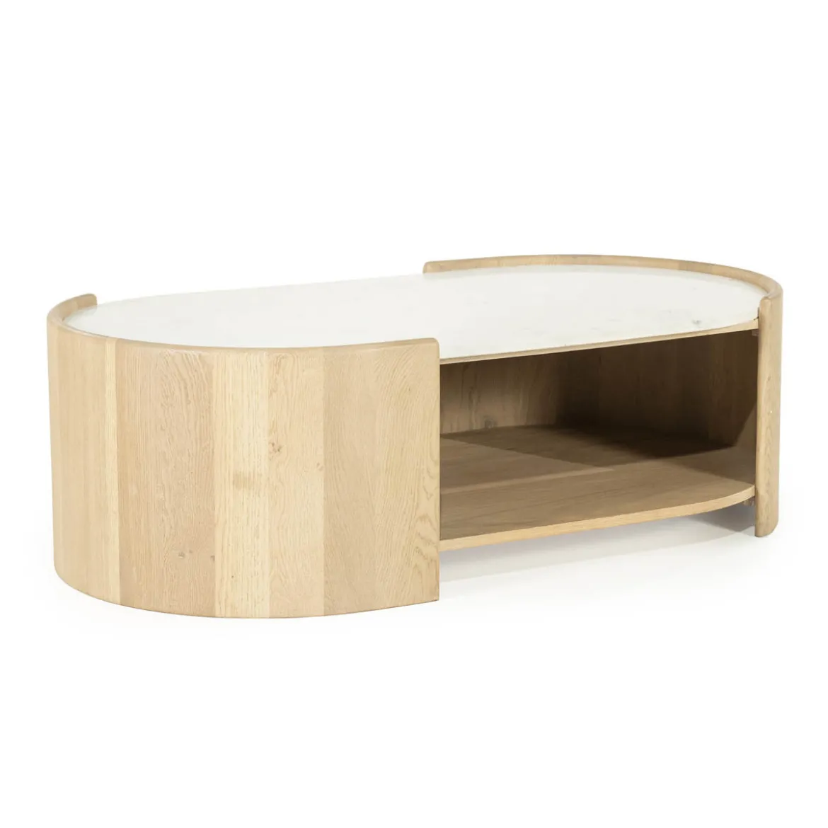 Salontafel eiken met wit marmer - Eleonora Don