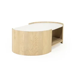 Salontafel eiken met wit marmer - Eleonora Don