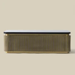 Salontafel gouden ribbels rechthoekig - Bodio Rush