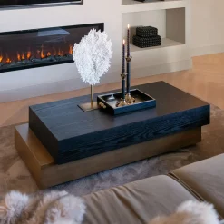 Salontafel hout en goud - Richmond Interiors Cambon