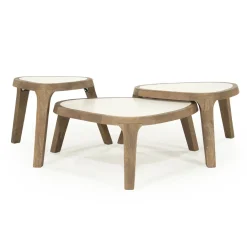 Salontafel hout met marmer - Eleonora Fred