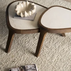 Salontafel hout met marmer - Eleonora Fred