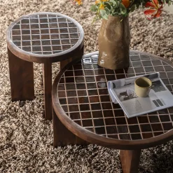 Salontafel hout met tegeltjes - By-Boo TiledUp