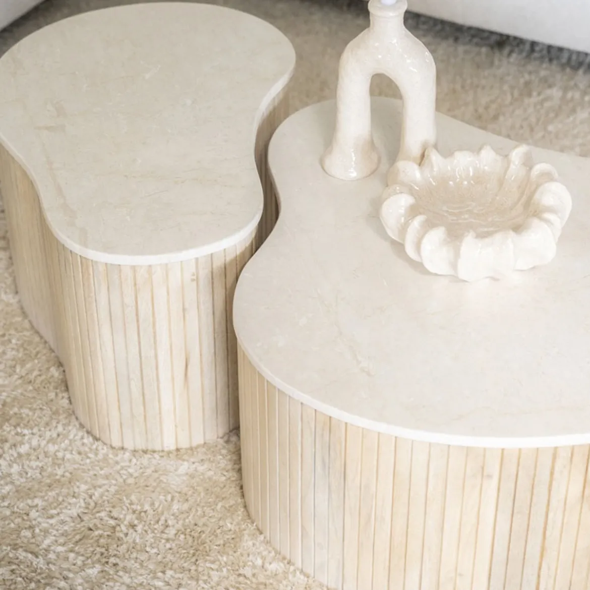 Salontafel met beige marmer blad - Eleonora Kira