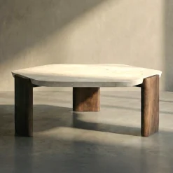 Salontafel met marmeren blad - Bodio Novelle