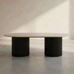 Salontafel met travertin - Bodio Kanso