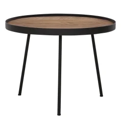 Salontafel rond teak met zwarte rand - DTP Home Highlight Saturnus