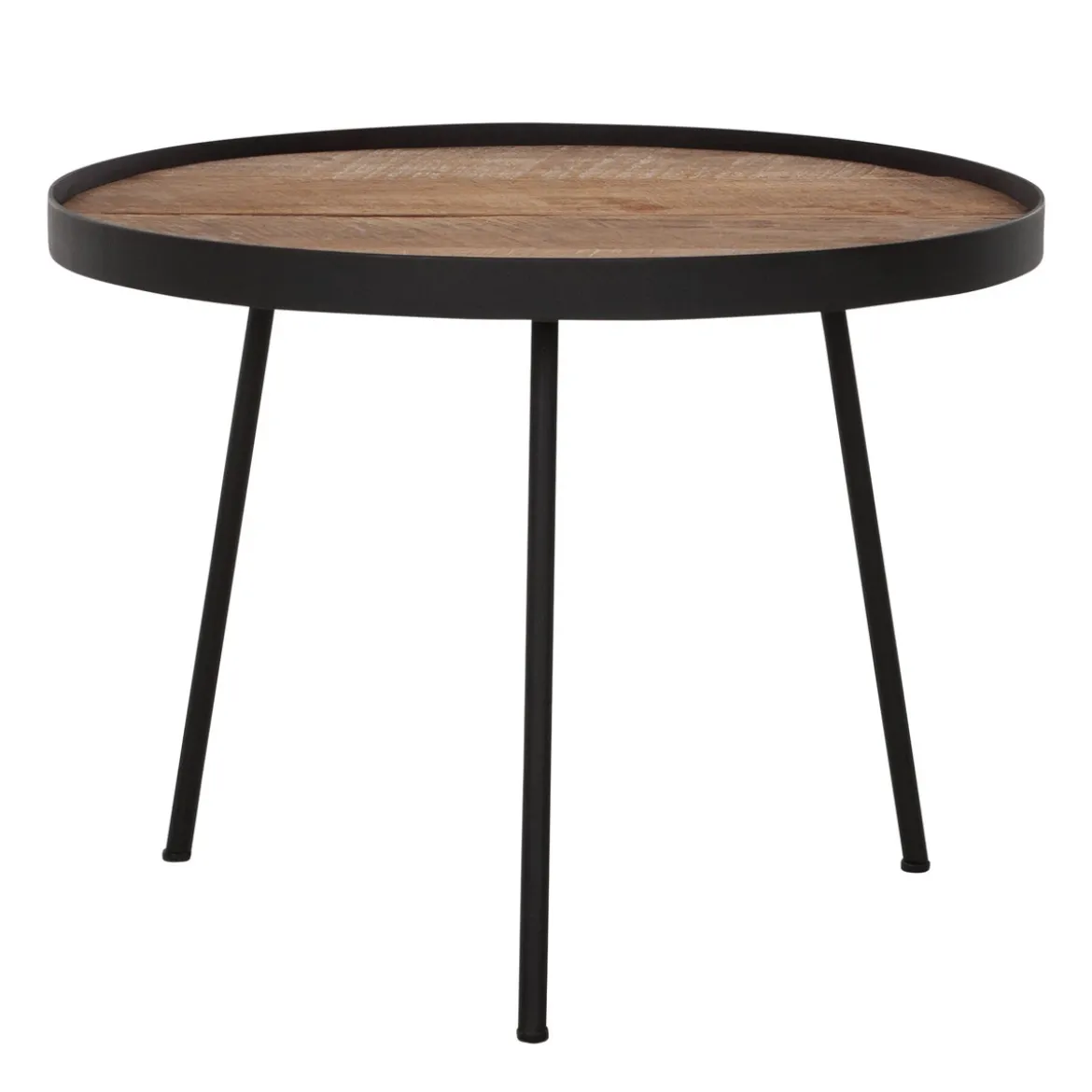 Salontafel rond teak met zwarte rand - DTP Home Highlight Saturnus