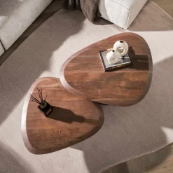 Salontafelset driehoek acacia bruin - Giani Melta