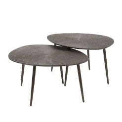 Salontafel set kiezelvorm brons - Giani Ray Metal