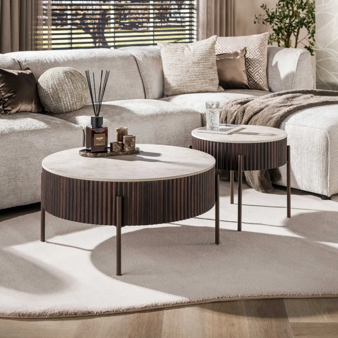 Salontafelset met keramieken blad - Giani Ceramo
