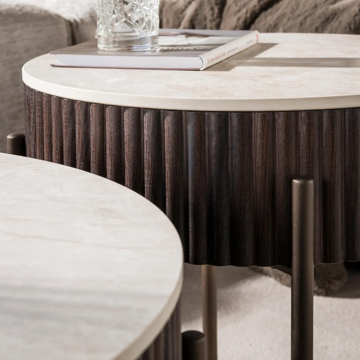 Salontafelset met keramieken blad - Giani Ceramo