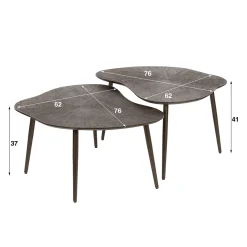 Salontafel set organische vorm brons - Giani Ray Metal