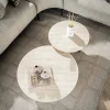 Salontafelset rond hout en travertin - Giani Romano