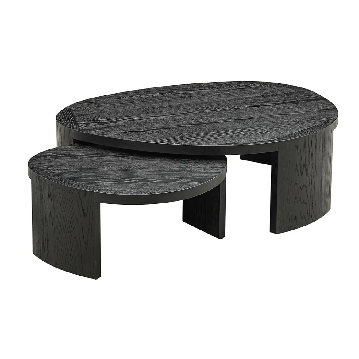 Salontafel set zwart hout organisch - Richmond Interiors Navarino