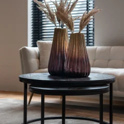 Salontafelset zwart mangohout - Richmond Interiors Catana