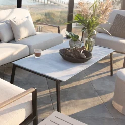 Salontafel voor buiten betonlook glas - Brafab Lyra