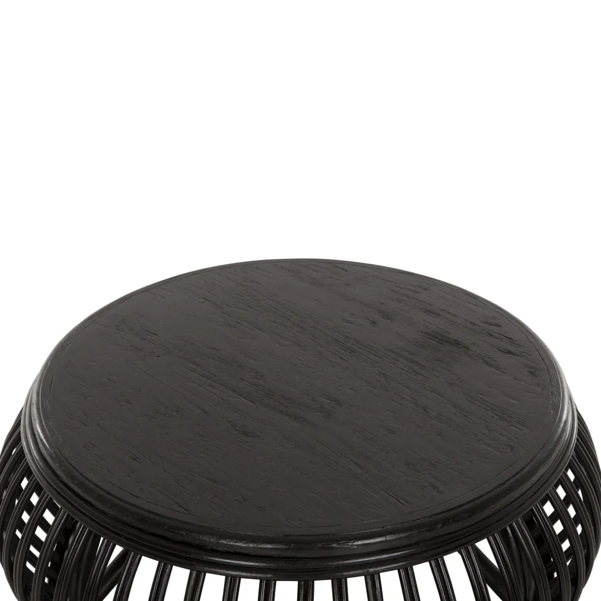 Salontafel zwart rotan rond - Must Living Positano