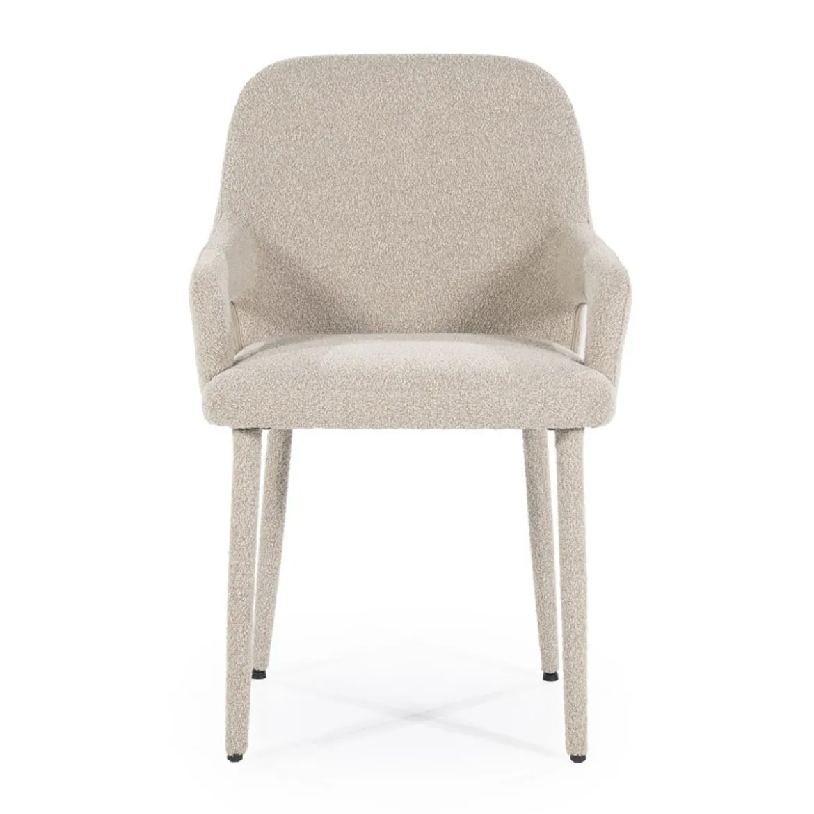 Scandinavische eetkamerstoel met armleuning taupe - By-Boo Fika