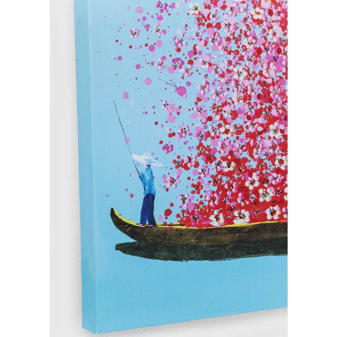 Schilderij - Kare Design Touched Flower Boat Blue Pink