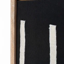 Schilderij met zwart wit stof - Zuiver Halo