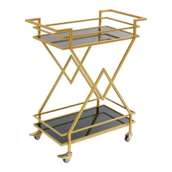 Serveer trolley goud met zwart - Kare Design Pyramids