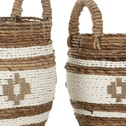 Set rieten manden met wit - Must Living Cuzco