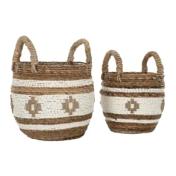 Set rieten manden met wit - Must Living Cuzco