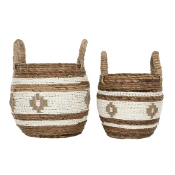 Set rieten manden met wit - Must Living Cuzco