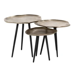 Set van 3 tafeltjes aluminium - Richmond Interiors Volenta