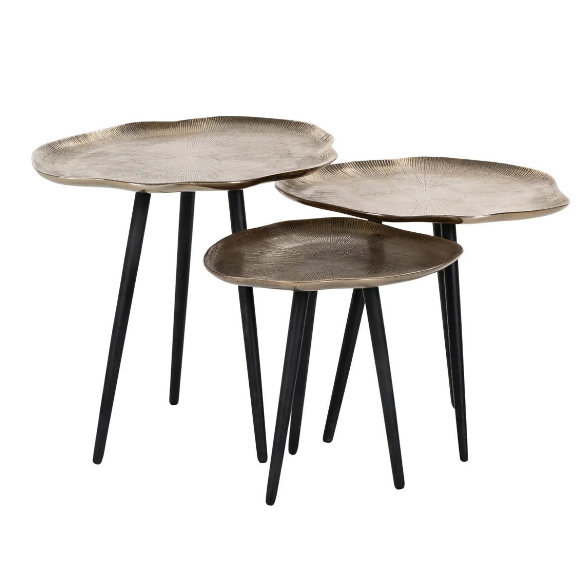 Set van 3 tafeltjes aluminium - Richmond Interiors Volenta