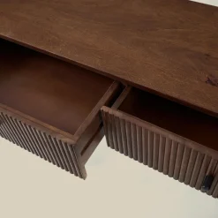 Sidetable ribbel hout 120 cm - Bodio Mirah