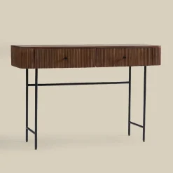 Sidetable ribbel hout 120 cm - Bodio Mirah