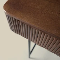 Sidetable ribbel hout 120 cm - Bodio Mirah