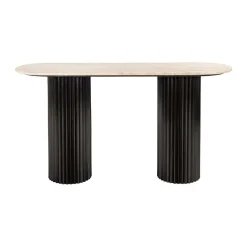 Sidetable travertin op ronde pilaren - Richmond Interiors Hampton