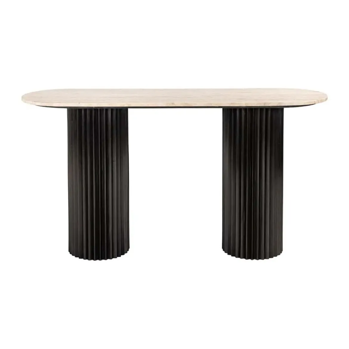 Sidetable travertin op ronde pilaren - Richmond Interiors Hampton