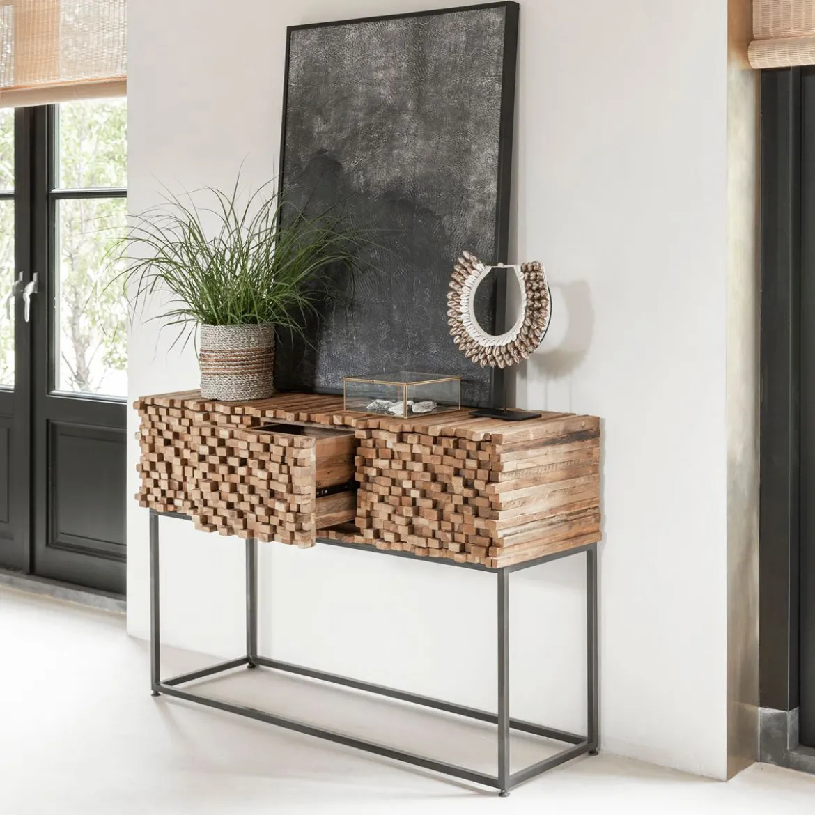Sidetable van stukjes teak - Must Living Sticks
